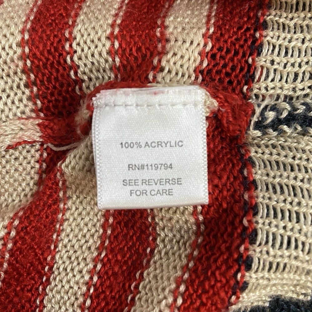 Unity World Wear Cardigan Womens XL 4th of July Patriotic American Flag Fringe - Picture 8 of 11